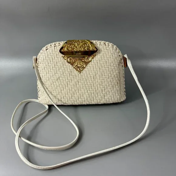 Greta Bags Vintage Greta Made In Italy Ivory Basket Shoulder Bag Poshmark